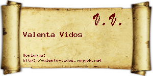 Valenta Vidos névjegykártya